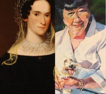 oil portraits of two women
